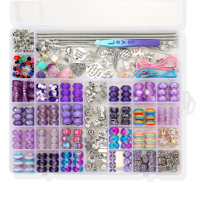 305 Pieces Bracelet Making Kit European Beads Charms Dangle